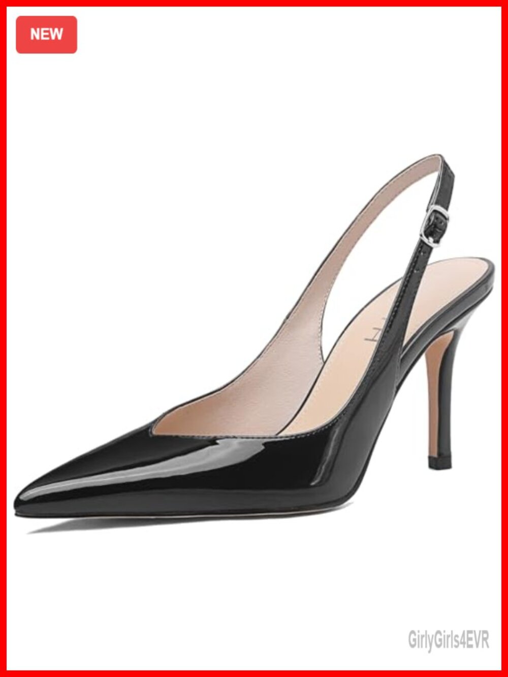 Slingback Heels for Women Pointed Toe Stiletto Pumps High Heel Dress